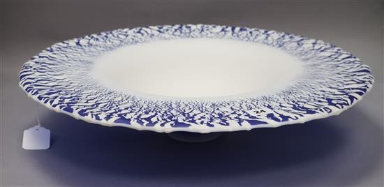 Malcolm Sutcliffe (b. 1954), an impressive blue and white Studio glass bowl, diameter 50cm